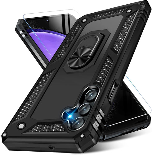 Shop Samsung Galaxy S23 FE Case: Military Grade Shockproof Cover with Screen Protector & Kickstand (Black) 5G.