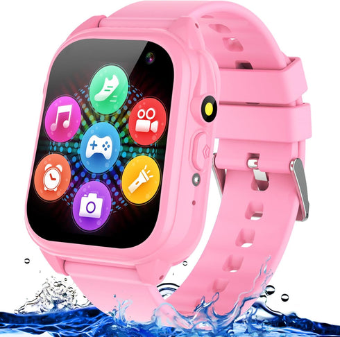 Waterproof Smart Watch for Kids 3-12 Years Old, Girls Toys with 26 Games, Video Camera, Pedometer, Music Player, Alarm