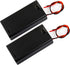 whiteeeen 2pcs AA Battery Box Case with Switch Cover, Black Plastic Cell Holder with Spring Clip and Wire Leads (2X
