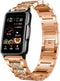 Compatible Mindrose Smart Watch Bands, Lamshaw Quick Release Jewelry Bling Diamond Metal Strap for H80 1.47 inch