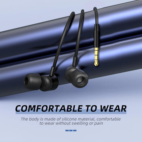 EP-06 Metallic Wired Earbuds, In-Ear Earphones with Build-in Microphone, Noise Isolating Headphone, 3.5mm Jack Long
