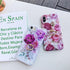 iPhone SE Case 2022/2020 by Qokey, for iPhone 7/8, Flower Cute Design with 360 Degree Rotating Ring (Purple Red)