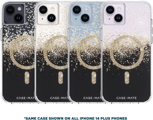 Case-Mate iPhone 14 Plus Case - Karat Onyx, 10ft Drop Protection, Compatible with MagSafe, Slim Fit