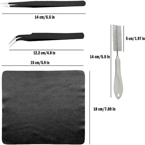 Keyboard Cleaner Brush - 19PCS Anti-Static Computer Cleaning Kit with Tweezers, Portable Dusty Brush for Home