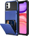 Vofolen Case for iPhone 11 Wallet 4-Card Holder ID Slot Flip Door Hidden Pocket Anti-Scratch
