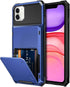Vofolen Case for iPhone 11 Wallet 4-Card Holder ID Slot Flip Door Hidden Pocket Anti-Scratch