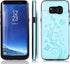 Phone Case for Samsung Galaxy S8 with Tempered Glass Screen Protector, Card Holder Wallet Cover, Stand Flip Leather