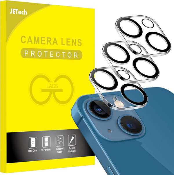 JETech 9H Tempered Glass Camera Lens Protector for iPhone 13 & 13 mini, HD Clear, Anti-Scratch, 3-Pack, Case Friendly.