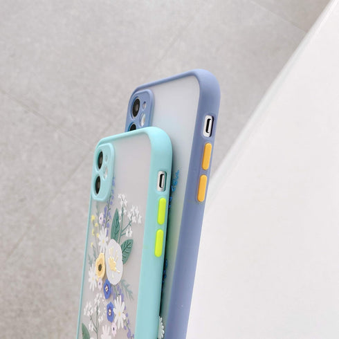 Ownest iPhone X/XS Case for Clear Flowers Pattern Frosted PC Back 3D Floral Girls Woman Soft TPU Bumper