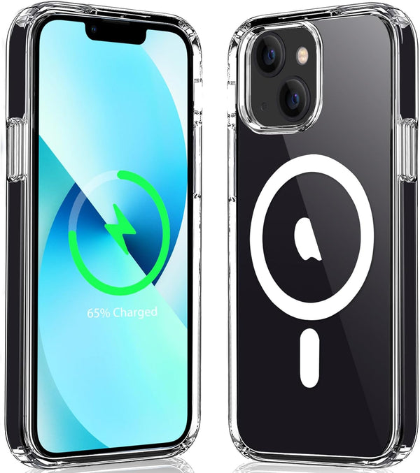 Magnetic Case Compatible with iPhone 13 Mini, Transparent Anti-Scratch Back Shockproof Protective Slim Thin Phone Case