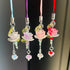 Y2K Agromusk Pink Flower Phone Charms,Cute Beaded Lotus Flower Phone Strap Handmade Decor for Women Accessories