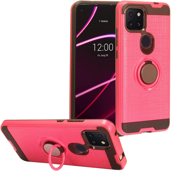 T-Mobile REVVL 5G (6.53") T790W/T790Z Phone Case with Ring Stand, RS2 Hot Pink