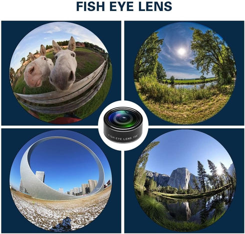 Cell Phone Camera Lens Kit - 11 in 1 Super Wide Angle, Macro, Fisheye, Telephoto, CPL & More for iPhone/Samsung