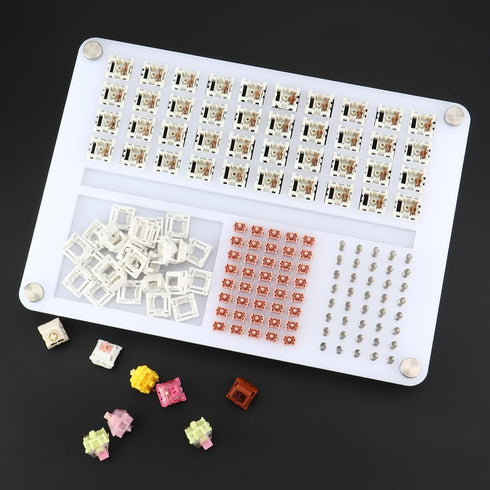 YIMAGUJRX 40 Acrylic Lube Station for Custom Mechanical Keyboard Switches (White)