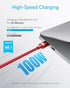 Anker 333 USB 2.0 Type C Charger Fast Charging Cable (6ft 100W, 2-Pack), for MacBook Pro 2020, iPad Pro 2020, iPad Air 4, Samsung Galaxy S21, Pixel, Switch, LG, and More (Red) by Anker
