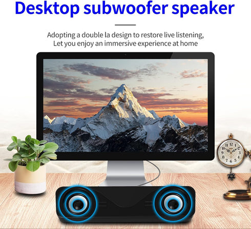 Portable Mini Sound Bar, USB Powered Desktop Computer Speakers for Gaming Laptop