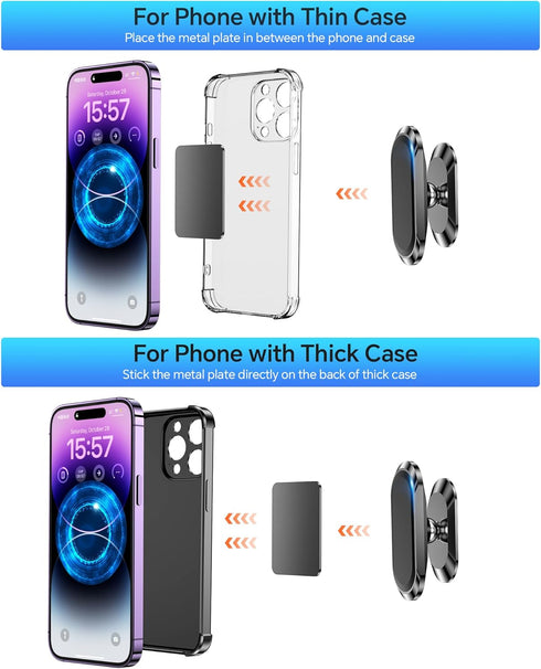 ?2-PACK?Magnetic Phone Holder for Car Dash, Super Magnet Car Mount for iPhone with 360° Rotation