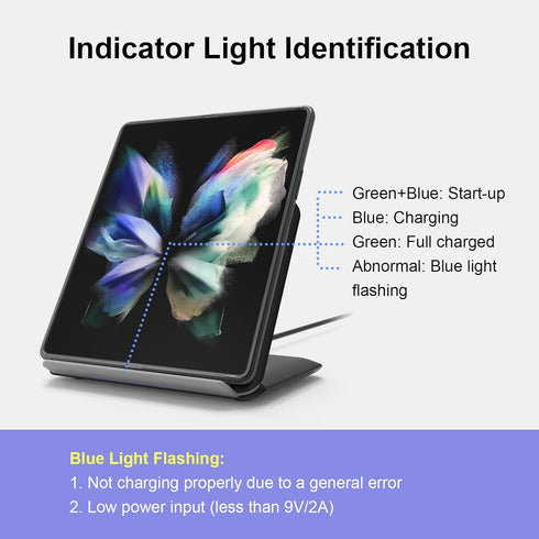 2 in 1 Fast Wireless Charging Station for Samsung Galaxy Z Fold Wireless Charger: Compatible with Galaxy Z Fold