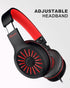 ELECDER i45 Foldable On-Ear Headphones - Portable Stereo Bass with Microphone, 1.5M Cord, 3.5MM Jack - Red