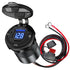 12V USB Outlet 78W, 3 Port USB C Fast Charger with Switch & Voltmeter, Waterproof Car Charger Socket for Marine RV Truck