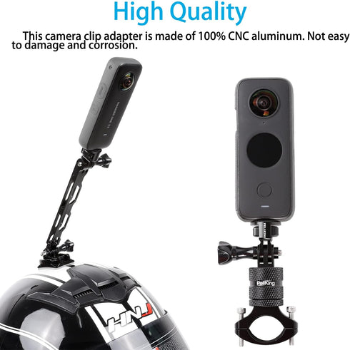 PellKing 1/4" Adapter Screw Head Camera Mount, CNC Aluminum Alloy for Insta360 One X4 X3 X2 & GoPro