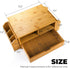 Hiceeden 2 Tier Bamboo Desktop Organizer, Desk Monitor Stand Riser with 2 Pen Holder, 1 Drawer, 2 Compartment Storage