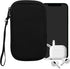 Neoprene Phone Pouch Size M - kwmobile 5.5" Universal Cell Sleeve Mobile Bag with Zipper, Wrist Strap - Black