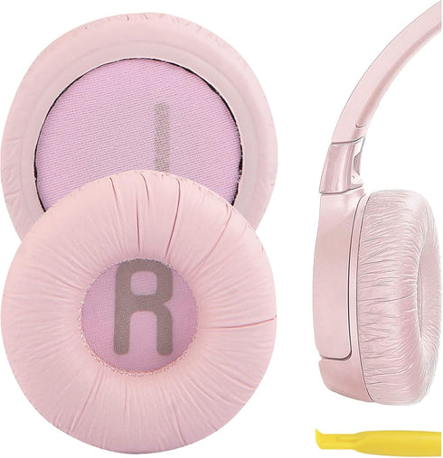 Geekria NOVA Leatherette Replacement Ear Pads for JBL JR300, JR300BT, T450BT, T500BT Headset Earpads (Pink)