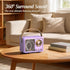 heetipuk Purple Retro Bluetooth Speaker, Versatile Decor Beauty Meets Function, Cute Speaker with Crystal Clear Sound