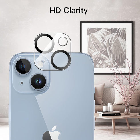 JETech 2-Pack Full Coverage Tempered Glass Screen Protector for iPhone 14 6.1" with HD Clear Camera Lens Protector.