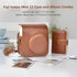 MUZIRI KINOKOO Fuji Mini 12 Case Album Combo, Compatible for Fujifilm Fuji/Polaroid Instax Mini 12 Instant Film Camera - PU Leather Carrying Case with 28 Pocket Mini Photo Album - Retro Brown