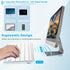 Ultra-Slim Bluetooth Keyboard, Wireless Rechargeable Ergonomic Keyboard for iPad, iOS, Android, Windows PC, White Silver