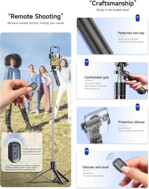 Huiteng XR 67" 360 240 2kg 10m 300mm-1708mm Gimbal Stabilizer - Master Every Move, Anti-Shake Panoramic & Tilt