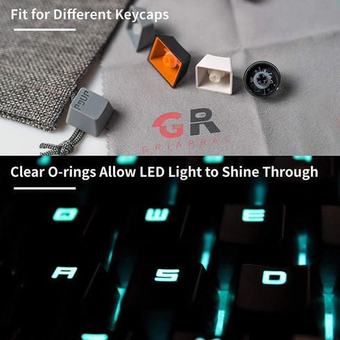 Griarrac Mechanical Keyboard O Ring Switch Dampener with Keycap Puller, 150pcs for Cherry MX Kailh