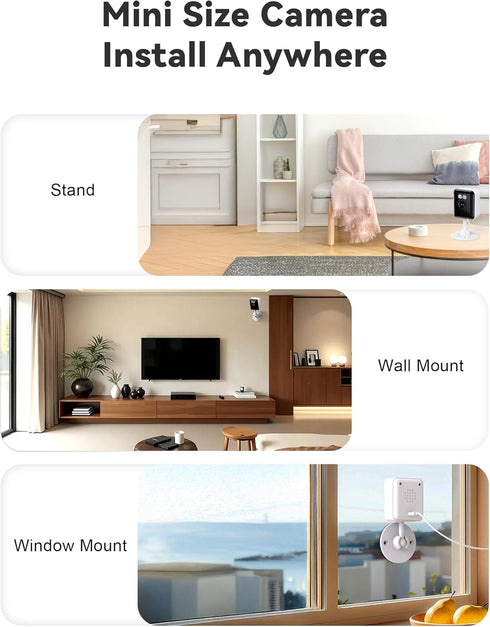 Gianteye 2K 2.4/5GHz 6 2 Cameras for Home Security, Wi-Fi Indoor Camera for Dog/Pet/Nanny/Baby with US Phone App, AI