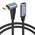 GELRHONR 1M Right Angle USB C Extension Cable, 90 Degree 10Gbps PD 100W USB3.1 Gen2 Male to Female Charging Cord, Up