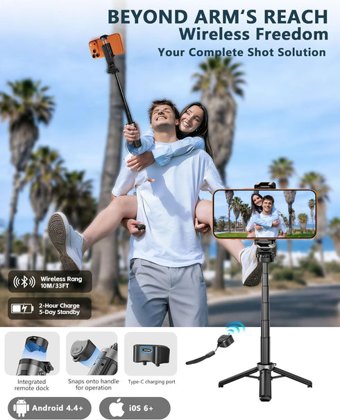 SonixForce 3-in-1 360 Pocket Phone Tripod, Portable Selfie Stick Tripod with Remote, Rotation Cell Phone Tripod Stand