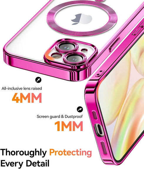 Meifigno Candy Mag Series Case for iPhone 15 Plus 6.7" - Barbie Pink, MagSafe Compatible, Full Camera Protection,