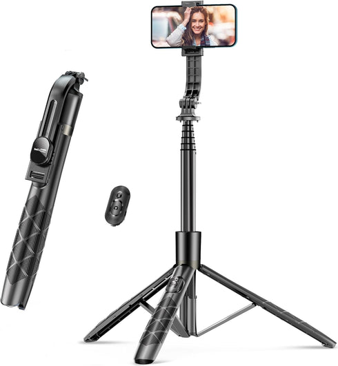 SelfieShow 62" Aluminum Alloy Selfie Stick Phone Tripod with Wireless Remote Compatible with