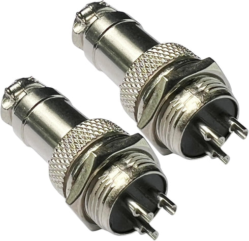 CESS Aviation 3 Pins Plug and Socket Wire Cable Connector, Diameter 0.63" (16mm), 2 Packs