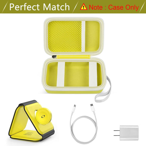 Travel Case for UCOMX Nano/Iseyyox/LISEN/RTOPS 3 in 1 Wireless Charger, Foldable Magnetic Storage Bag, Yellow-Box Only