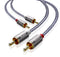 Ruaeoda 6 ft 2RCA Male to 2RCA Male Stereo Audio Cable, Shielded Braided for Home Theater, HDTV, Amplifiers