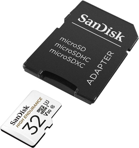 SanDisk 32GB High Endurance Video MicroSDHC Card with Adapter for Dash Cam and Home Monitoring Systems
