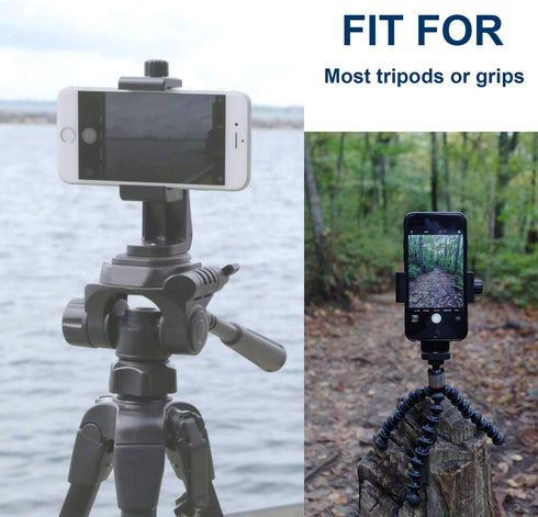 Universal Smartphone Cell Phone Mount Holder Adapter for Tripods or Stands with Standard 1/4 Inch Mount Screw