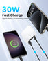 10000mAh Mini Power Bank, Portable Charger with USB C Input/Output, 30W Fast Charging
