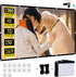 Projector Screen, XINLEMY 150-inch 4K 16:9 HD Foldable Portable Movie Screen for Indoor Outdoor Home Theater