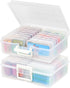 IRIS USA 4" x 6" Photo Storage Craft Keeper, 2 Pack with 16 Organization Cases for Pictures and Crafts