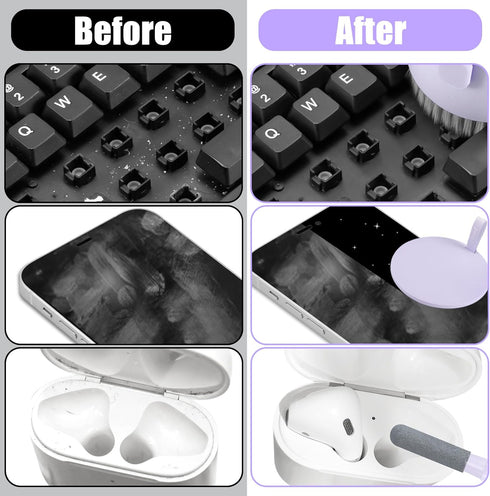 Laptop Phone Screen Cleaner Kit, 20-in-1 Electronic Device Clean Tool for iPhone, Macbook, iPad, Purple