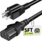 Vockjour 3 Prong AC Power Cord Cable 5ft 10 Amps 125 Volts 18AWG,