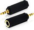Mobi Lock 3.5mm Plug to 6.35mm Socket Adapter (Pack of 2), Connects 3.5mm Devices to 6.35mm Amplifiers & Speakers